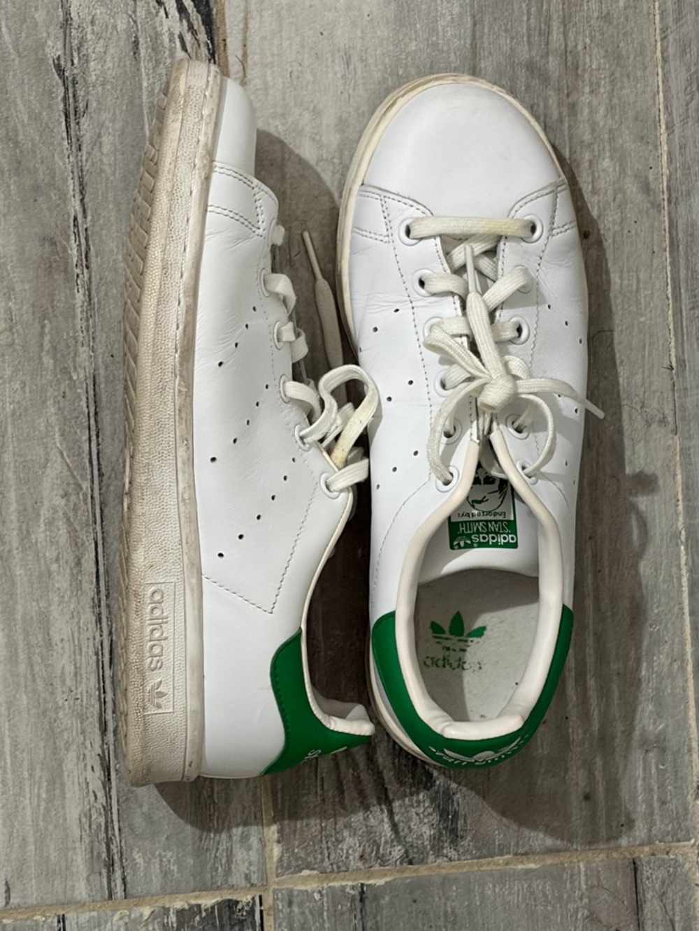 adidas Originals White Sneakers with Green Heel Tab